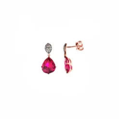 Salvatore Plata Pendientes Rosa
