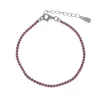 Salvatore Plata Pulsera  Riviere Fucsia