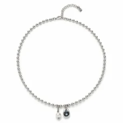 Uno de 50 Collar Esferas Perla Cristal Azul