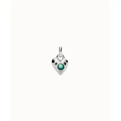 Uno de 50 Corazón Plata Verde