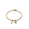 Uno de 50 Pulsera Dorada Suerte Mini Ojo Verde