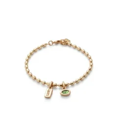 Uno de 50 Pulsera Dorada Suerte Mini Ojo Verde
