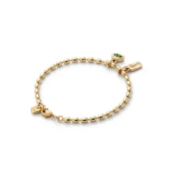 Uno de 50 Pulsera Dorada Suerte Mini Ojo Verde