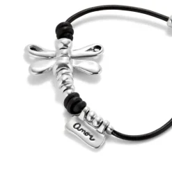 Uno de 50 Pulsera Libélula Piel Plata