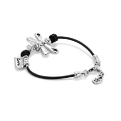Uno de 50 Pulsera Libélula Piel Plata