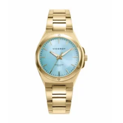 VICEROY RELOJ CAJA DE ACERO IP DORADO, 5 ATM, BRAZALETE DE ACERO IP DORADO, MOVIMIENTO CUARZO